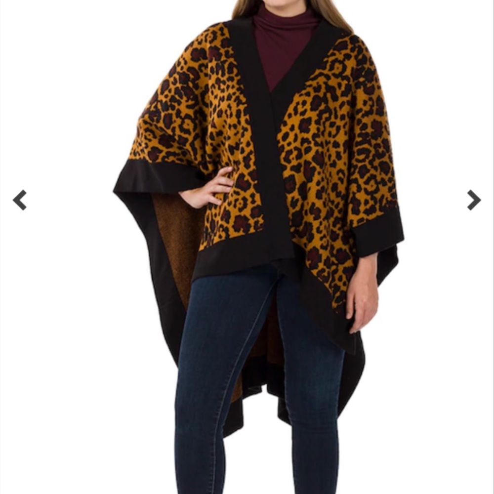 Patricia nash Knit Shawl leopard poncho fall